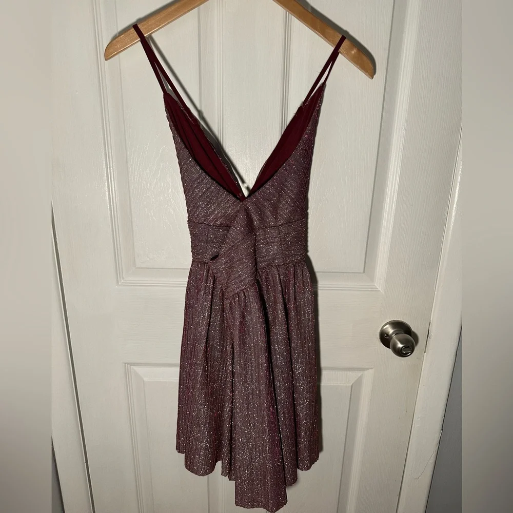 Lulus Stop the Show Glitter Skater Womens Dress Pink Purple - Size Small - Picture 8 of 12